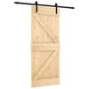 vidaXL Porte coulissante Naturel et noir 85 x 210 cm