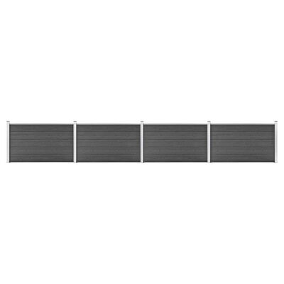 vidaXL Ensemble de panneau de clôture WPC 699x105 cm Noir
