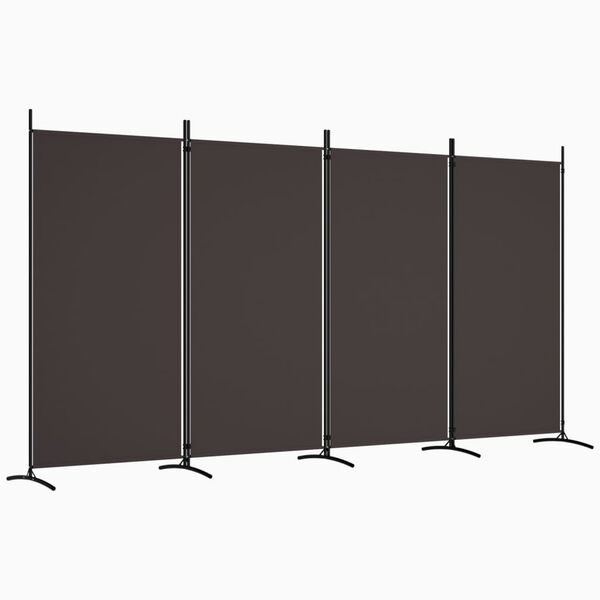 vidaXL Cloison de séparation 4 panneaux Marron 346x180 cm Tissu