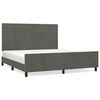 vidaXL Cadre de lit sans matelas gris fonc&eacute; 160x200 cm velours