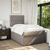 vidaXL Sommier &agrave; lattes de lit avec matelas Taupe 120x200 cm Tissu