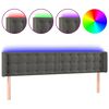 vidaXL T&ecirc;te de lit &agrave; LED Gris fonc&eacute; 163x16x78/88 cm Velours