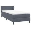 vidaXL Sommier &agrave; lattes de lit et matelas gris fonc&eacute; 90x210 cm velours