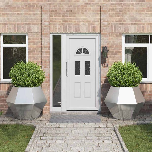 vidaXL Jardini&egrave;re 2 pcs Argent 100 x 100 x 80 cm Acier inoxydable