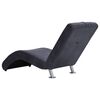vidaXL Chaise longue avec oreiller Gris Similicuir daim