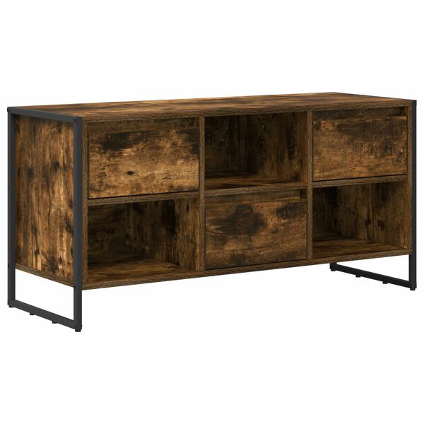 vidaXL Meuble TV Ch&ecirc;ne Fum&eacute; 100 x 36 x 49,5 cm Bois d'ing&eacute;nierie