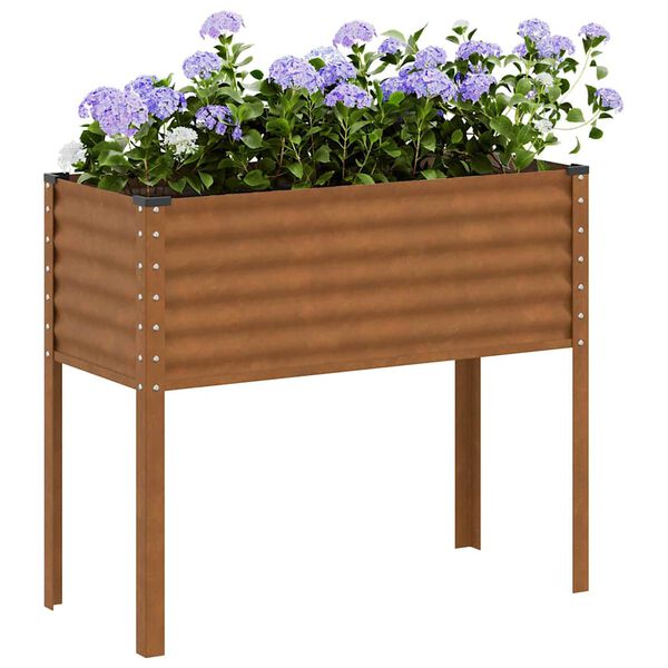 vidaXL Jardini&egrave;re de jardin 100 x 45 x 90 cm Acier patin&eacute;