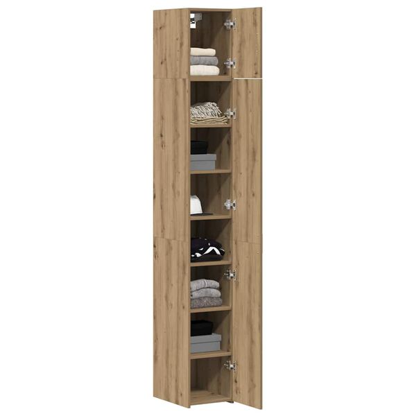 vidaXL Armoire de rangement 3 pcs Ch&ecirc;ne artisanal 30 x 42,5 x 225 cm