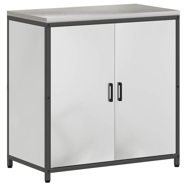 vidaXL Rangement de cuisine avec &eacute;tag&egrave;re Argent 60 x 50 x 92 cm Acier