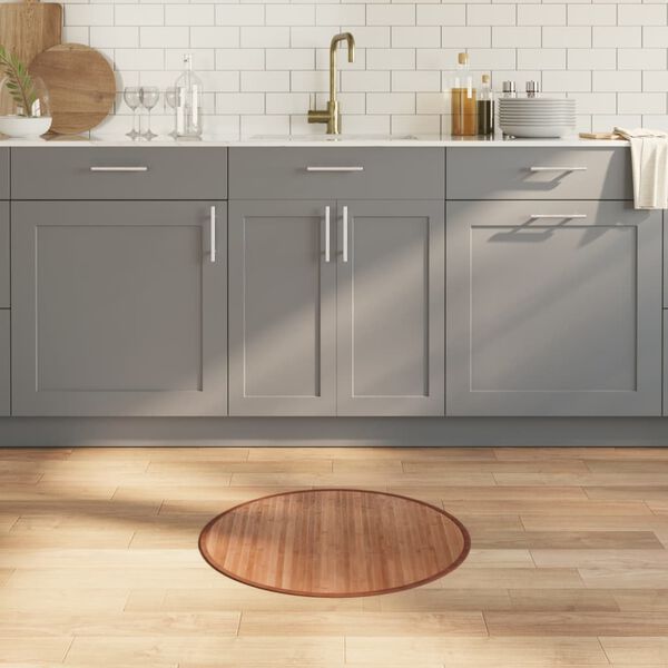 vidaXL Tapis rond naturel 60 cm bambou