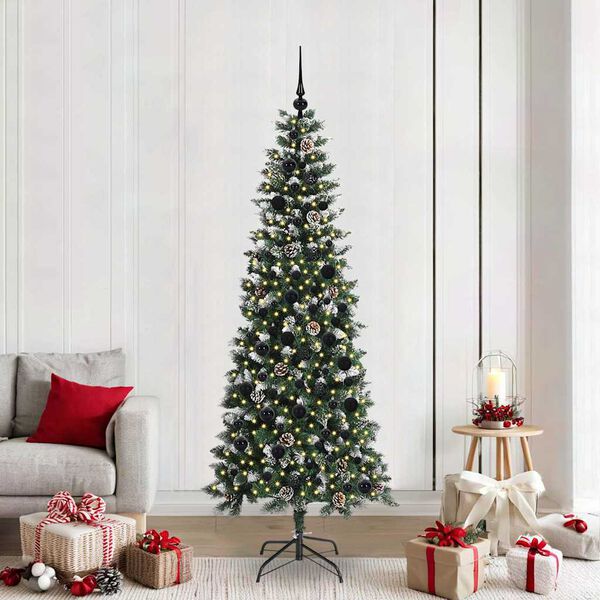 vidaXL Sapin de No&euml;l artificiel Vert 210 cm PVC, plastique et acier