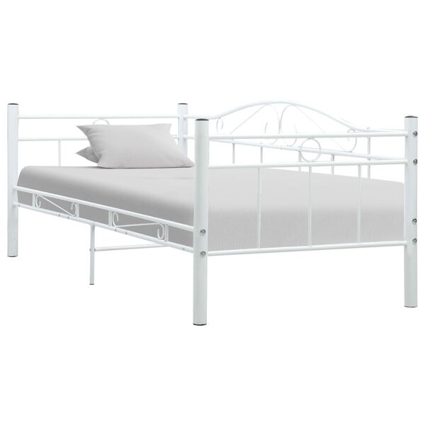 vidaXL Cadre de lit de repos sans matelas Blanc Métal 90x200cm