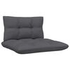 vidaXL Salon de jardin 3 pcs avec coussins Gris Bois de pin solide