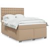vidaXL Sommier à lattes de lit avec matelas Cappuccino 140x190 cm