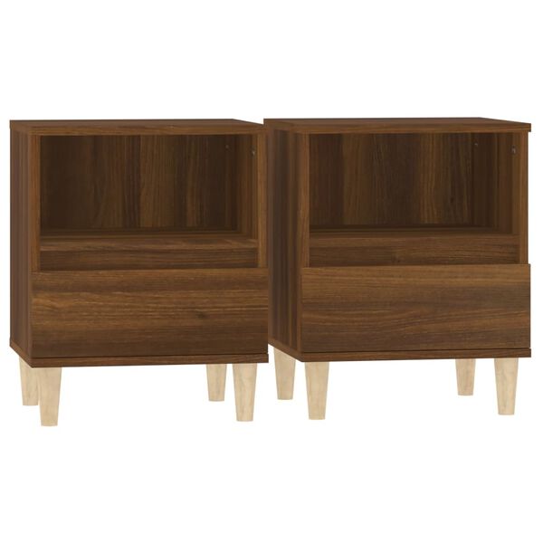 vidaXL Tables de chevet 2 pcs Ch&ecirc;ne marron 40x35x50 cm