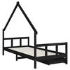 vidaXL Cadre de lit d'enfants tiroirs noir 90x190cm bois de pin massif