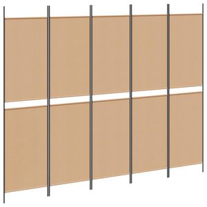 vidaXL Paravent 5 panneaux Beige 250 x 200 cm Tissu