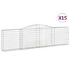 vidaXL Paniers à gabions arqués 15 pcs 400x30x100/120 cm Fer galvanisé