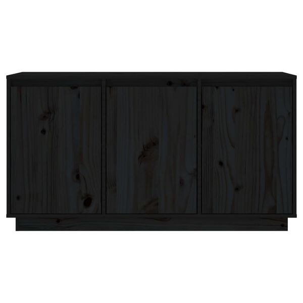 vidaXL Buffet Noir 111x34x60 cm Bois massif de pin