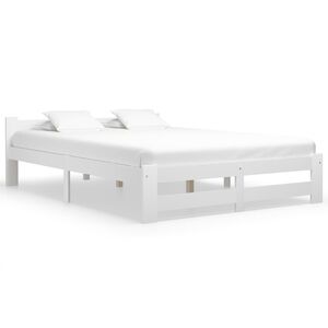 vidaXL Cadre de lit sans matelas blanc bois de pin massif 140x200 cm