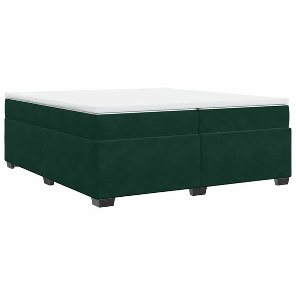 vidaXL Sommier &agrave; lattes de lit et matelas Vert fonc&eacute; 200x200cm Velours