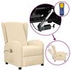 vidaXL Fauteuil de massage Crème Tissu