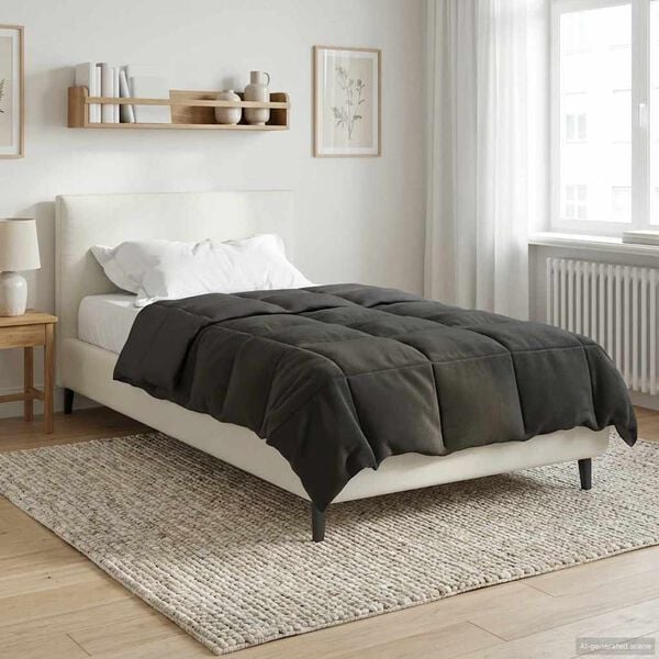 vidaXL Duvet d'&eacute;t&eacute; simple Matelass&eacute; Anthracite 140 x 220 cm Microfibre