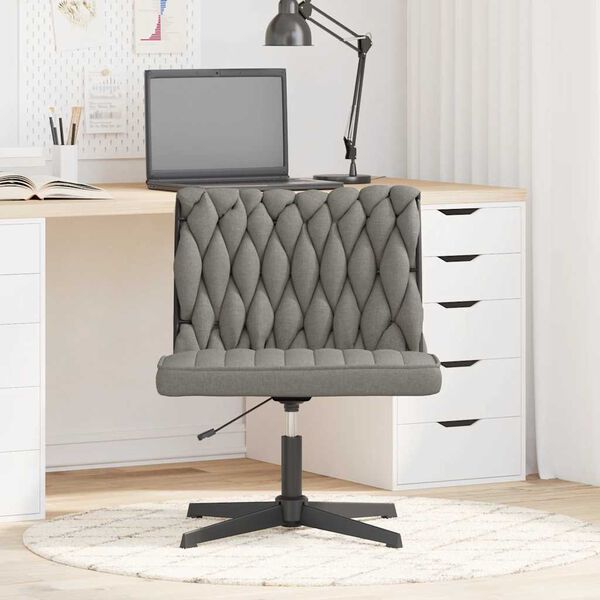vidaXL Chaise pivotante de bureau Gris clair Tissu
