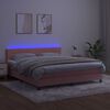 vidaXL Sommier &agrave; lattes de lit avec matelas et LED Rose 160x200 cm