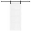 vidaXL Porte coulissante Blanc 83 x 202 cm Pin massif
