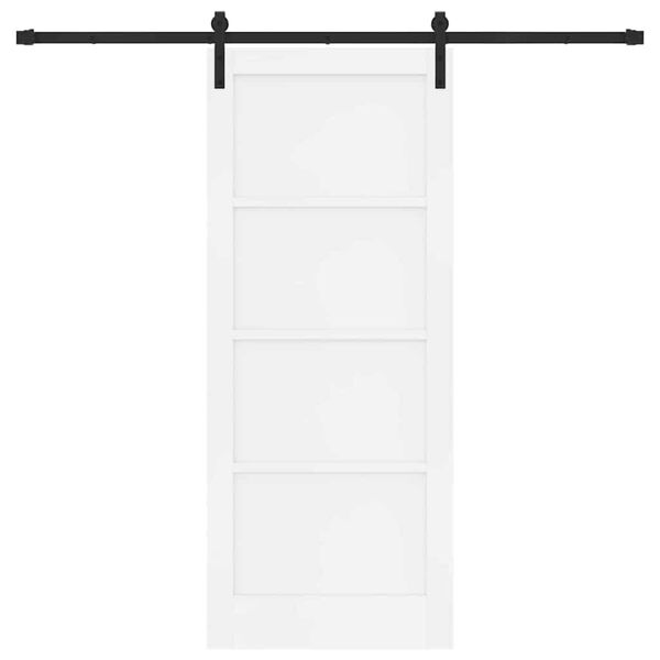 vidaXL Porte coulissante Blanc 83 x 202 cm Pin massif
