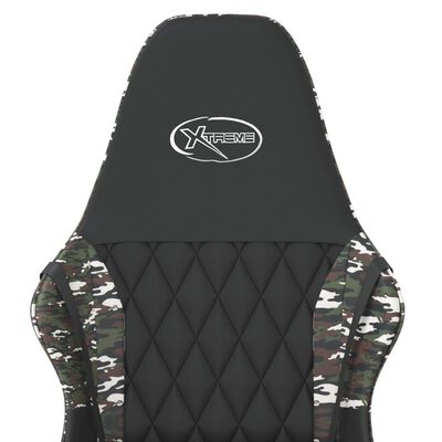vidaXL Chaise de jeu de massage Noir et camouflage Similicuir