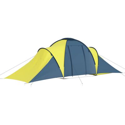 vidaXL Tente de camping pour 6 personnes bleu et jaune