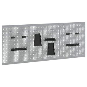 vidaXL Panneau mural &agrave; outils 3 pc Gris 150 x 1 x 60 cm