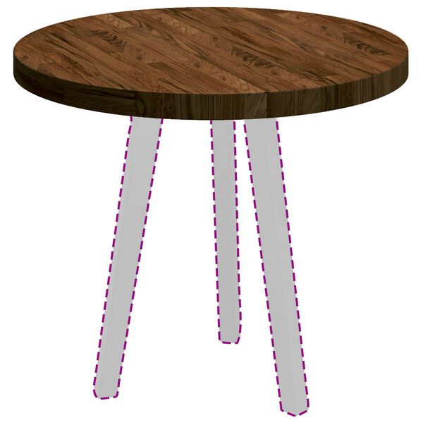 vidaXL Plateau de table Marron fonc&eacute; &Oslash; 60 x 4 cm Bois de ch&ecirc;ne massif