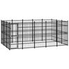 vidaXL Chenil d'ext&eacute;rieur pour chiens Acier 13,82 m&sup2;