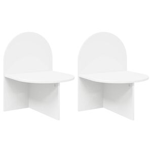 vidaXL Table de chevet 2 pcs Blanc 48 x 49 x 65 cm Bois d&rsquo;ing&eacute;nierie