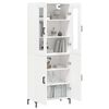vidaXL Buffet haut Blanc 69,5x34x180 cm Bois d'ing&eacute;nierie