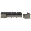 vidaXL Salon de jardin 6 pcs avec coussins Gris R&eacute;sine tress&eacute;e