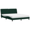 vidaXL Lit avec matelas vert fonc&eacute; 160x200 cm velours