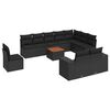vidaXL Salon de jardin 11 pcs avec coussins noir r&eacute;sine tress&eacute;e
