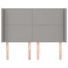 vidaXL T&ecirc;te de lit avec oreilles Gris clair 147x16x118/128 cm Tissu