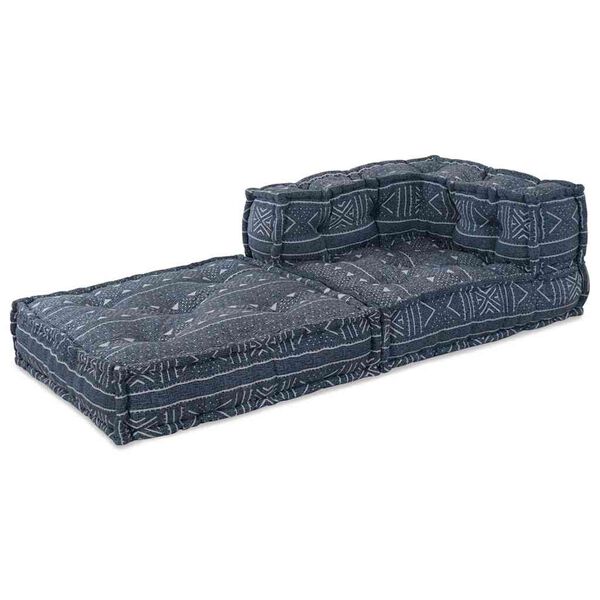 vidaXL Canapé d'angle modulable Impression Indigo 70 x 70 x 56 cm