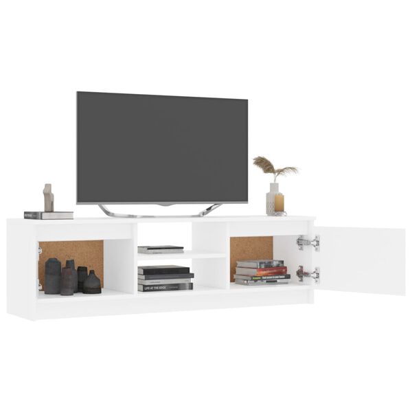vidaXL Meuble TV Blanc 120x30x35,5 cm Bois d'ing&eacute;nierie