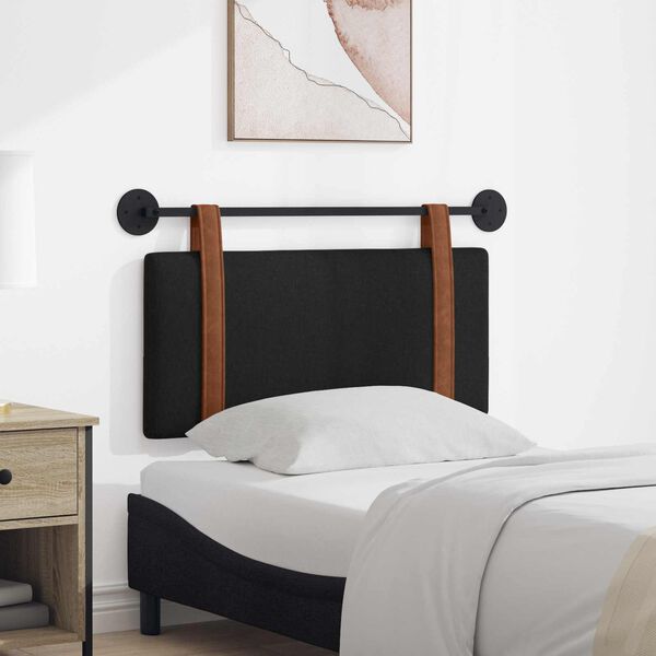 vidaXL T&ecirc;te de lit suspendue Uni Noir 90 x 55 x 5 cm PU antique