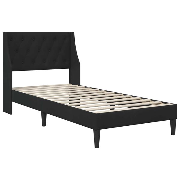 vidaXL Cadre de lit avec matelas avec matelas Noir 80 x 200 cm Velours
