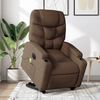 vidaXL Fauteuil inclinable de massage &eacute;lectrique Marron Tissu
