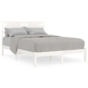 vidaXL Cadre de lit sans matelas blanc 120x190 cm bois massif