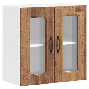 vidaXL Armoire murale de cuisine avec porte vitr&eacute;e "Kalmar" Bois d'ing&eacute;nierie ancien