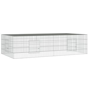 vidaXL Cage &agrave; lapin 2 panneaux 220x110x55 cm Fer galvanis&eacute;